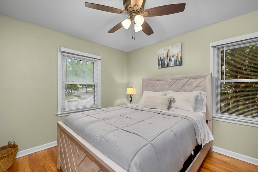 Bedrooms have queen beds and for those who need more rest opportunities, we have blackout curtains and noise machines to assist with sleeping.