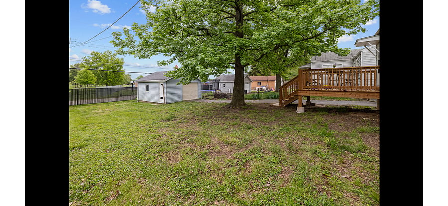 Lots of yard space in the fenced in backyard.