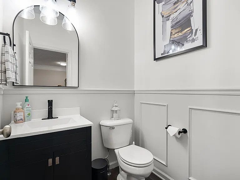 Main level half bathroom