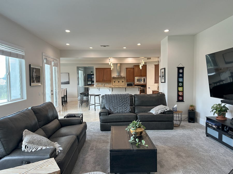 Great room and kitchen