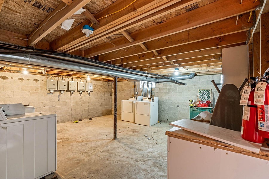 Laundry in the basement
