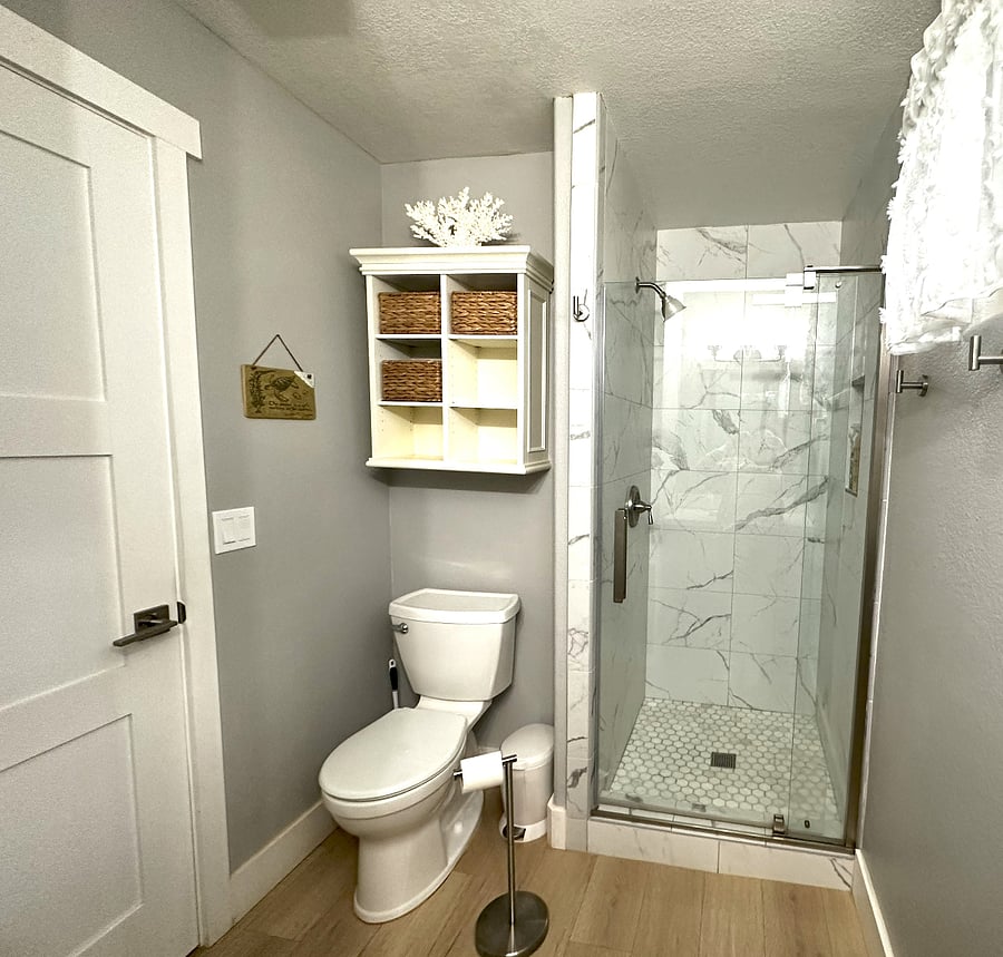 Bathroom #2
Across the hall from Bedroom #2