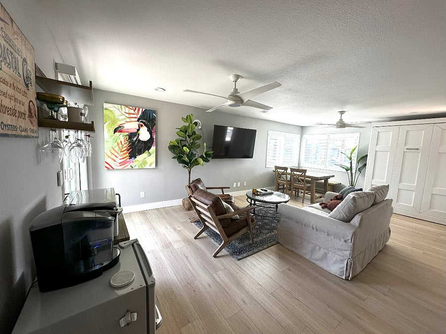 Bonus Room with microwave, Keurig, and mini fridge