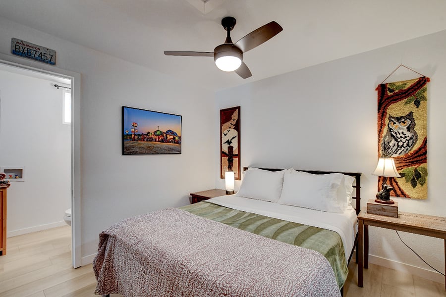 Casita's Queen bed and fun decor