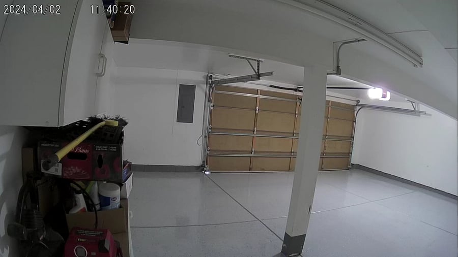 Garage 2 1/2 car new epoxy floor