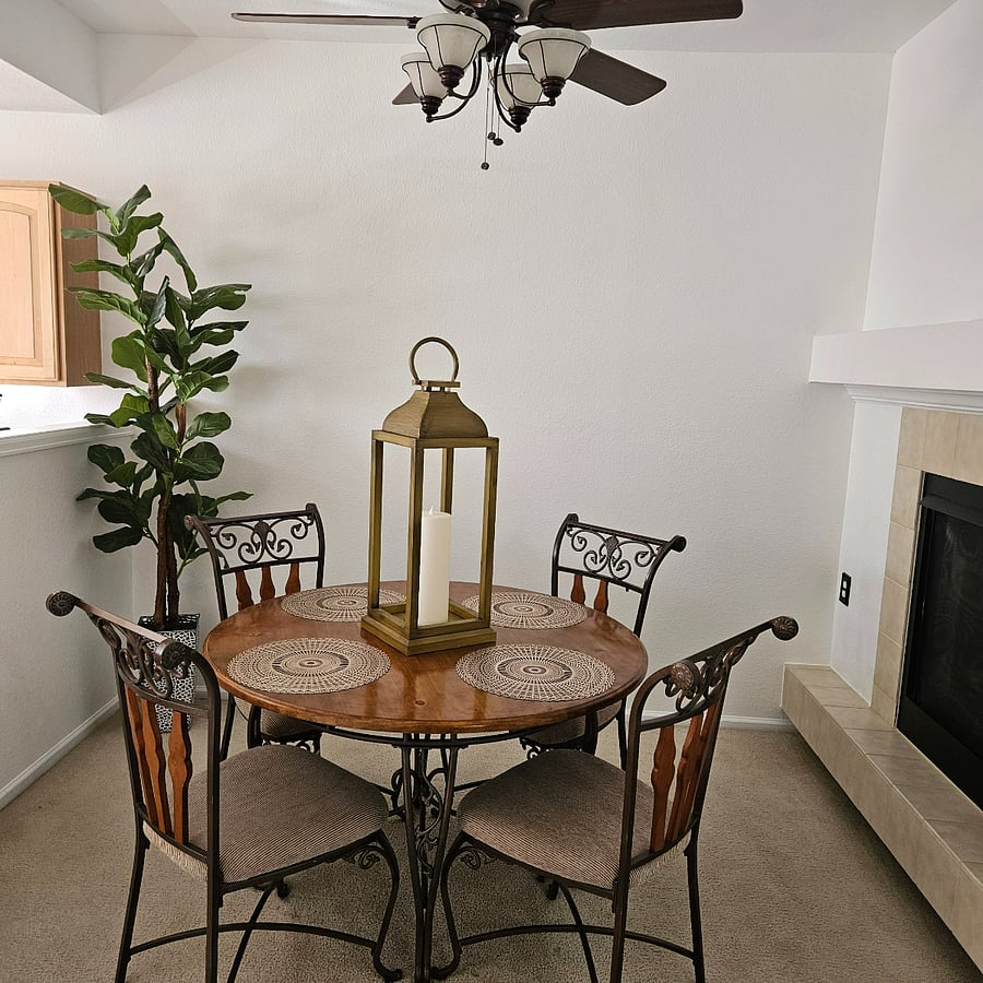 Dining Room with 2-way fireplace