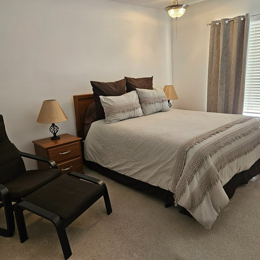 Downstairs Bedroom #1, Queen bed with black out drapes