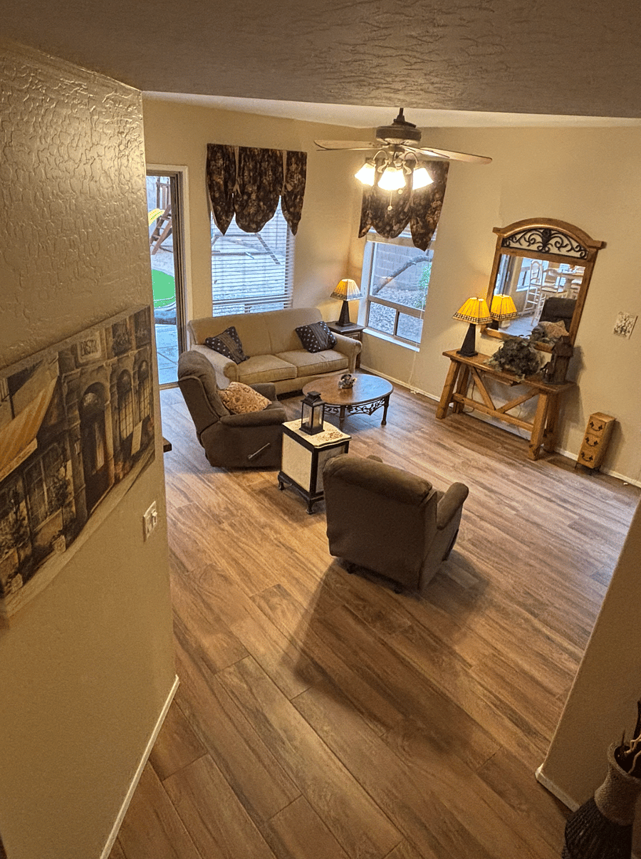 Family room from stairs