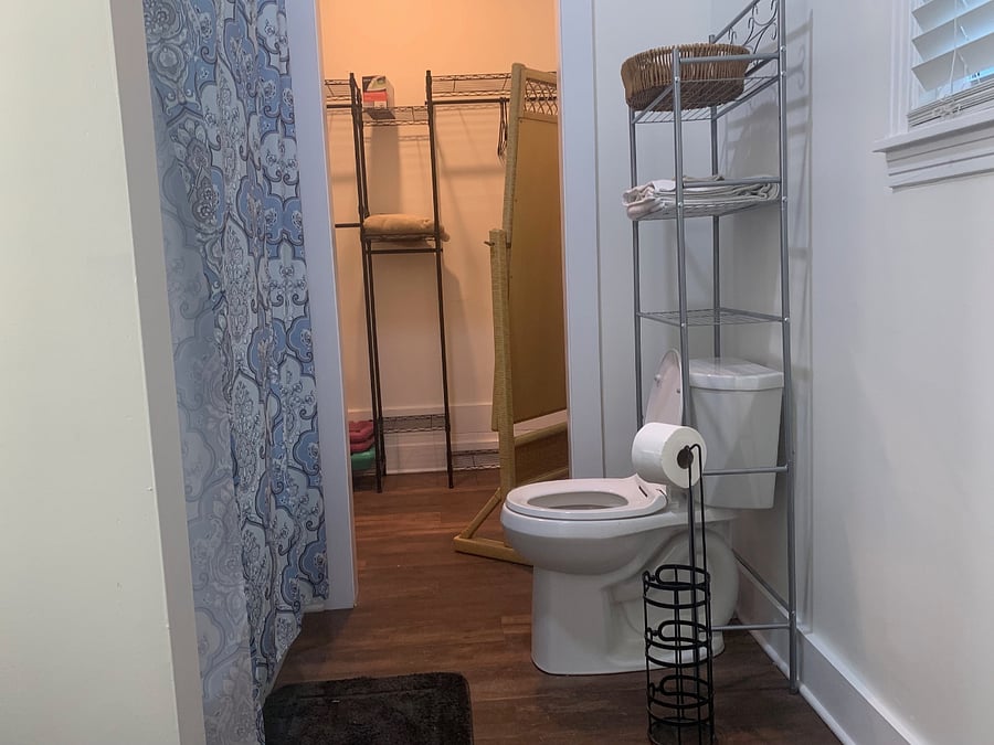 Bathroom with large tub.