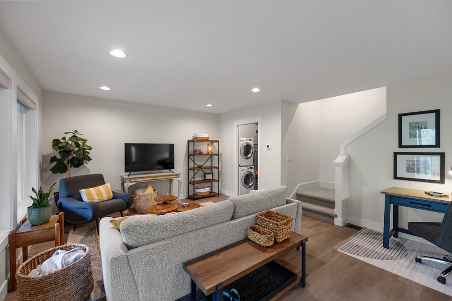 Living room w/ Laundry to the Right