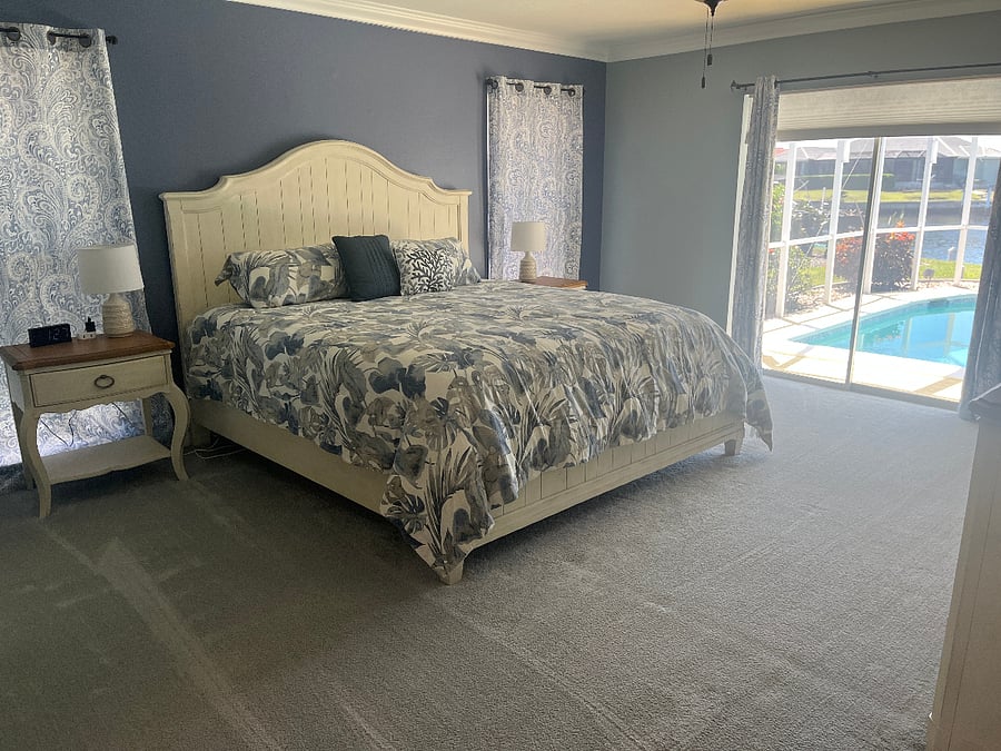 Spacious master bedroom with King bed.  