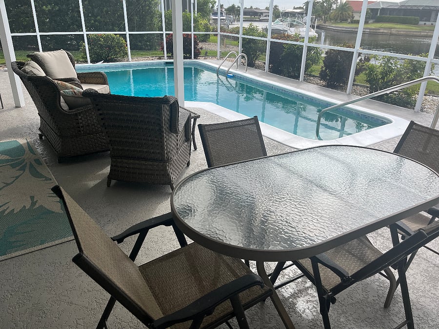 Lots of seating options in the lanai. 