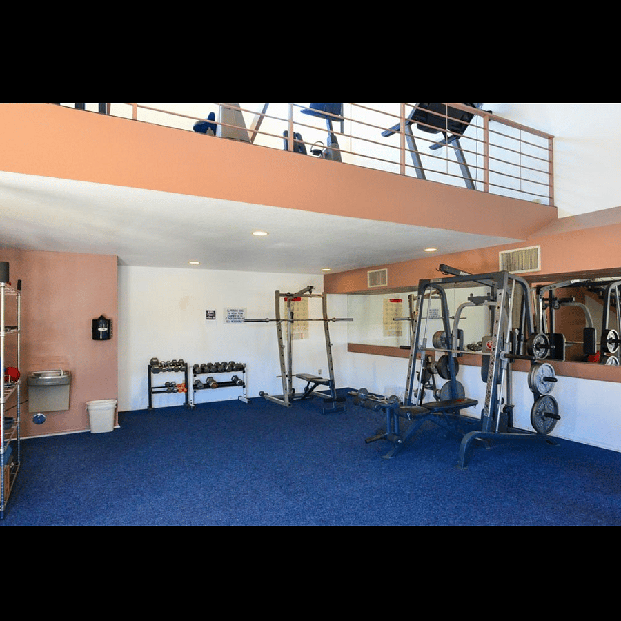 Gym with free weights. 