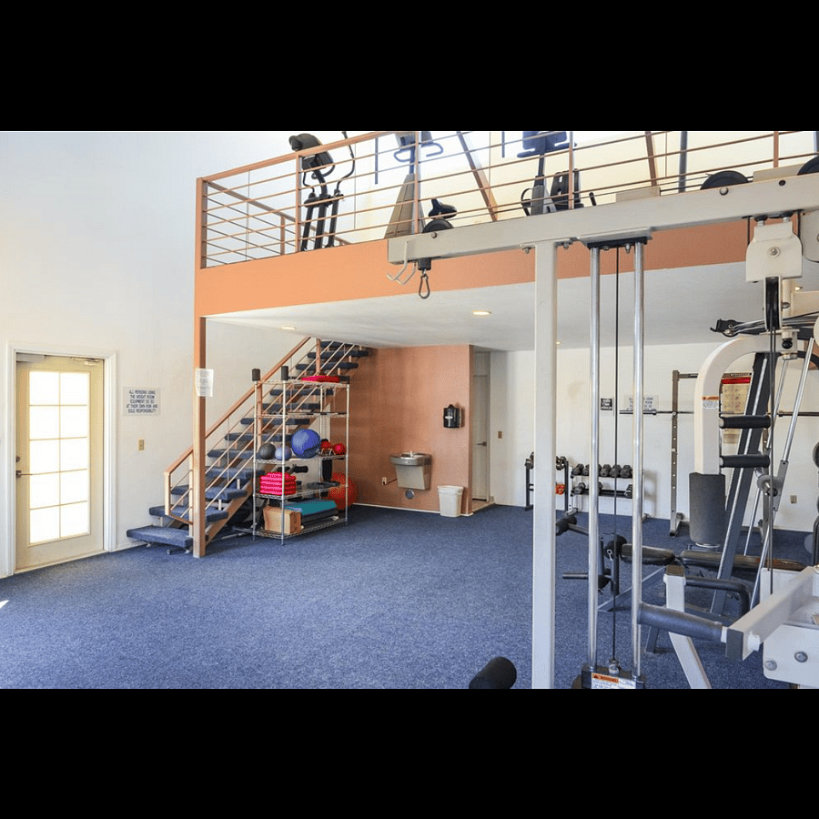 2 Story Gym with stairs to get upstairs. 