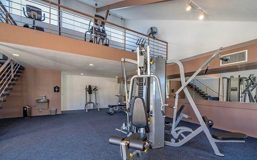 Gym with weighted machines. 