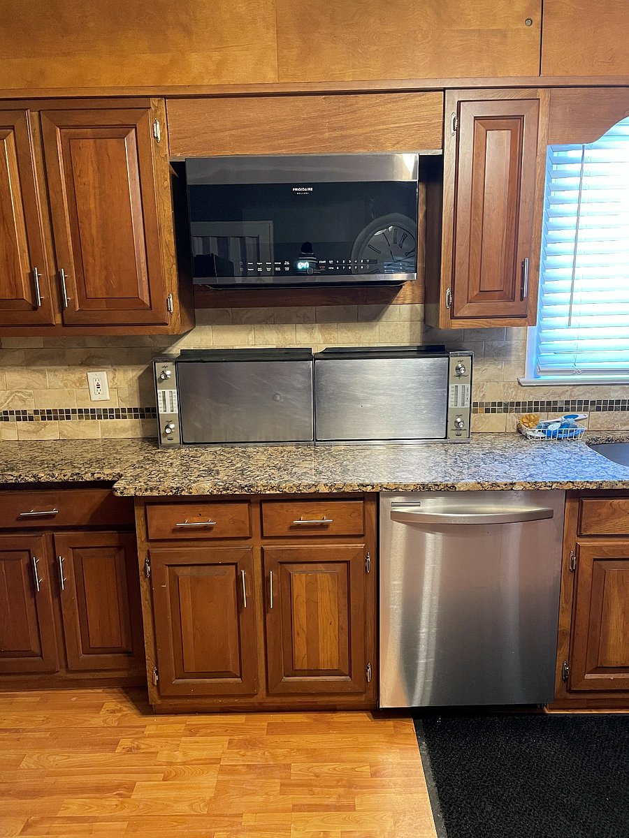 Flip Down Stove Top and Built In Microwave
