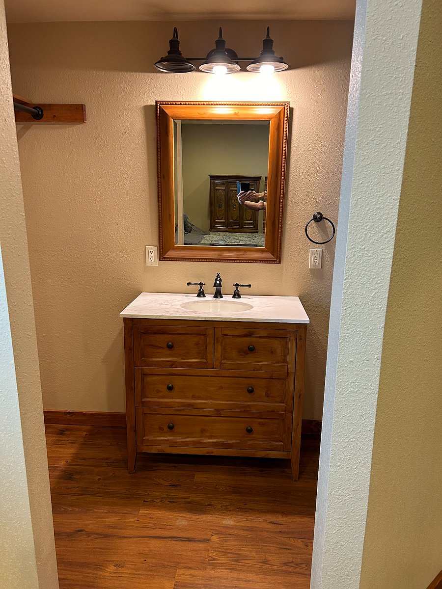 This Vanity is located in the master bedroom.