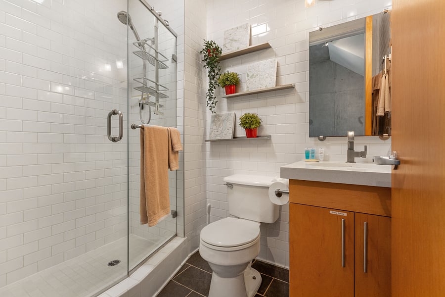 Shower in second bedroom, en-suite bathroom
