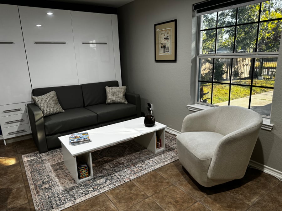 Guest lounge area & swivel chair. 