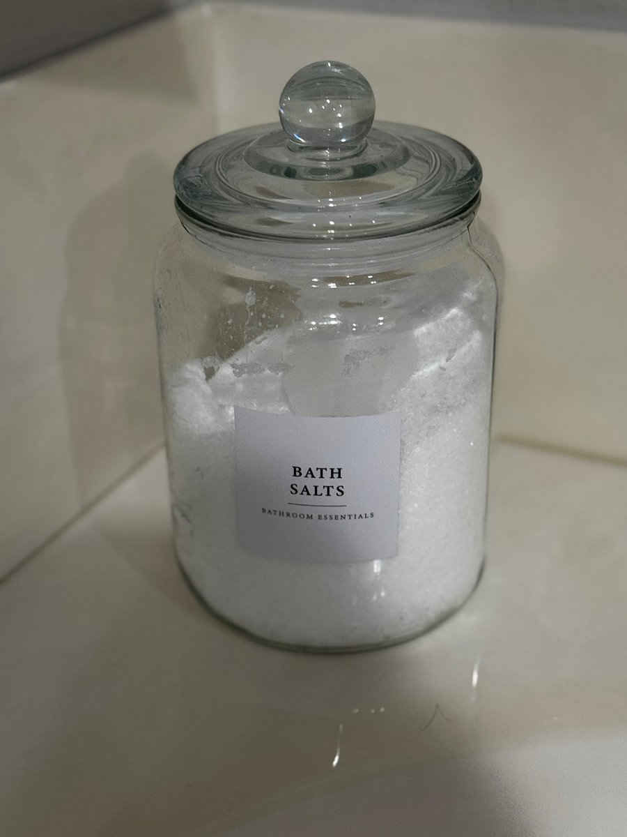 Bath salts sits at the jacuzzi. 