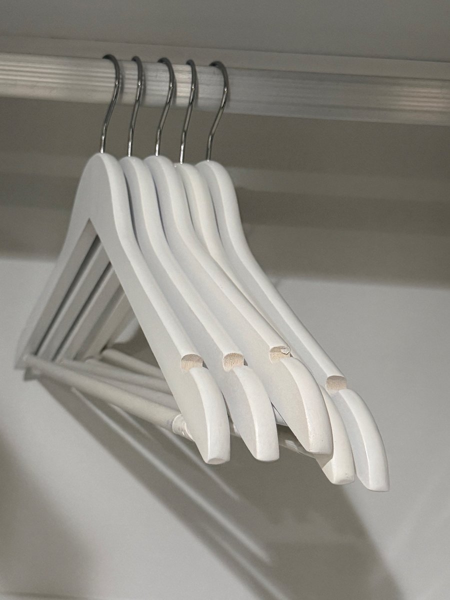 Clothes hanger kept in the wardrobe 