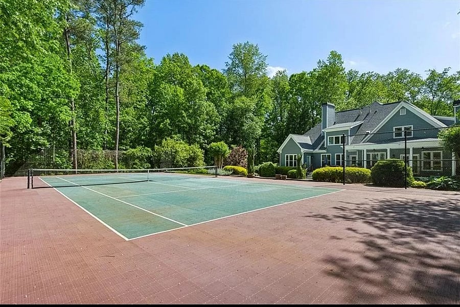 tennis courts in back yard