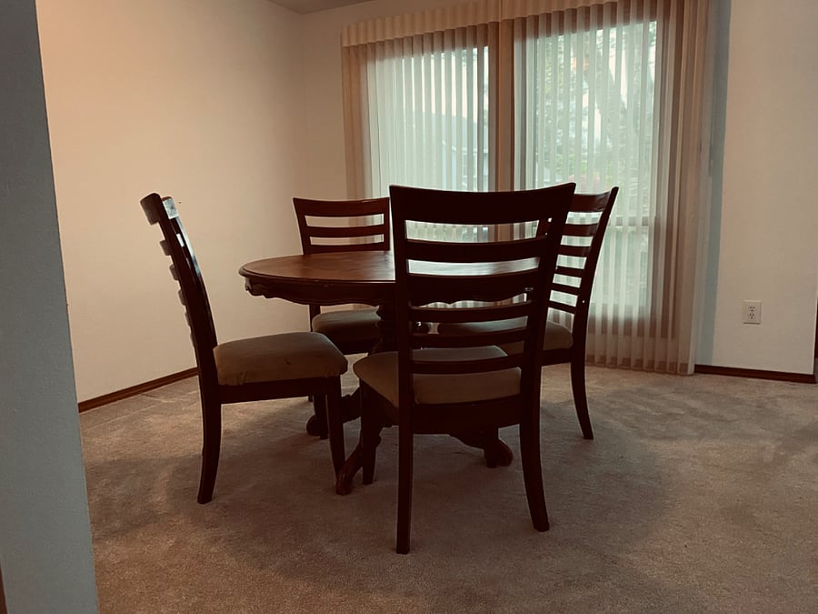 Dining table seats five