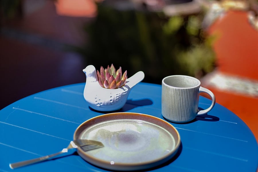 Morning coffee in your private courtyard