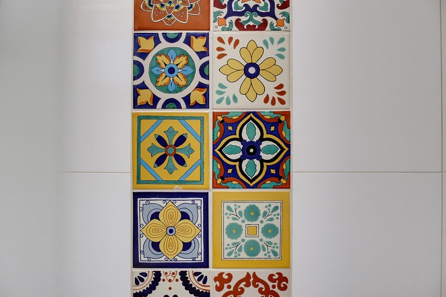 Handcrafted Talavera tile detail