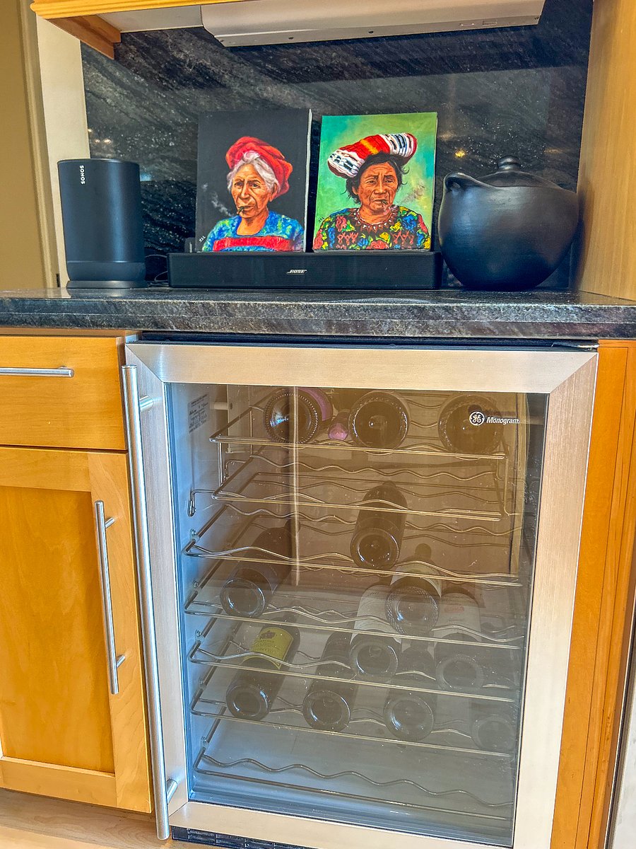 Wine fridge to keep the good ones chilled.