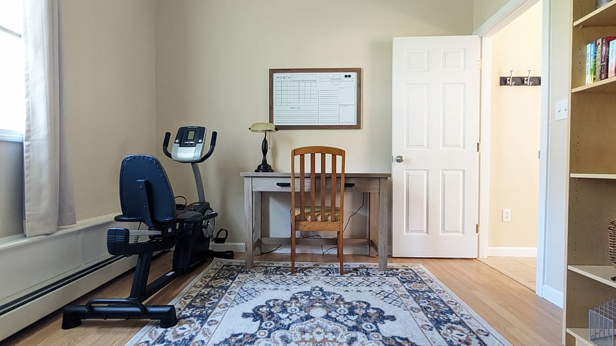 Multi-use Bedroom with Workspace & Exercise Bike