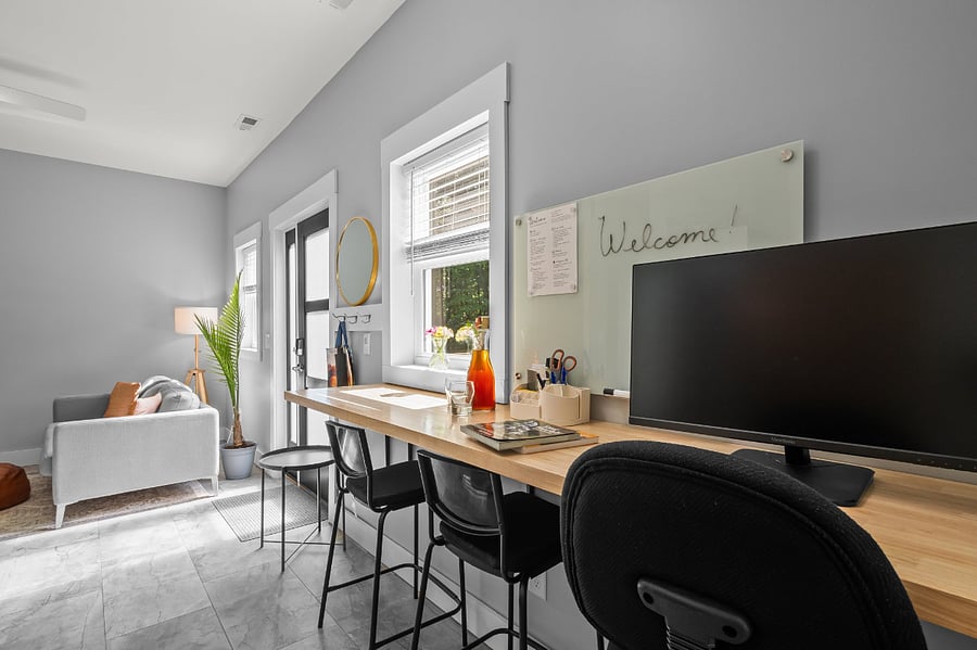 A second screen monitor is available for your use - for working remotely.