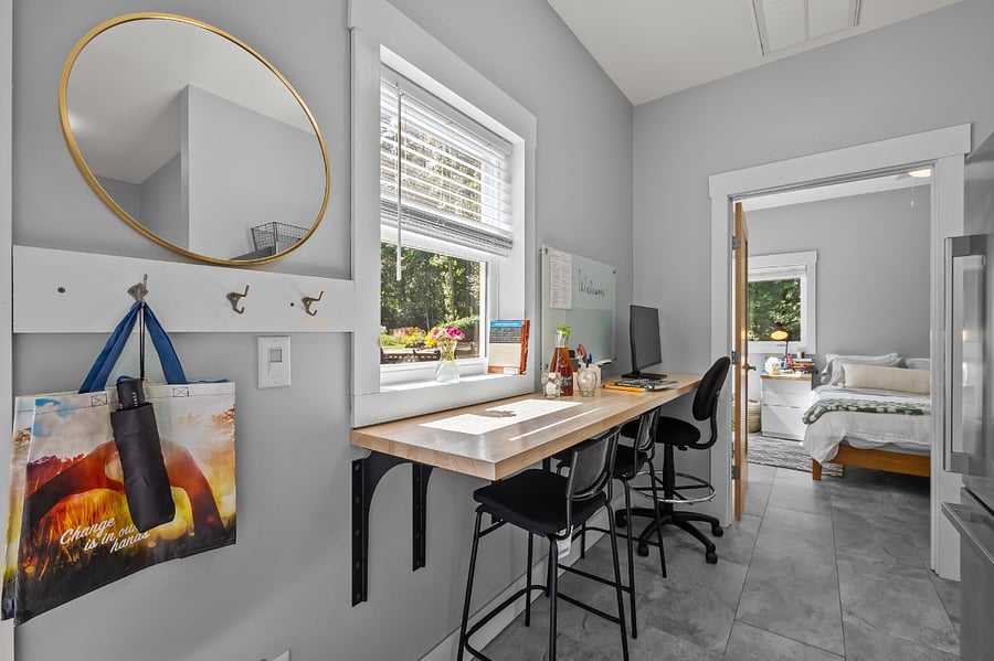This long sit-at bartop is a great size for working, dining, writing, bird-watching - whatever you need or want to do!