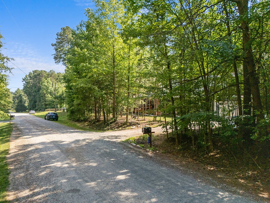 View of the street before turning into our gravel driveway.