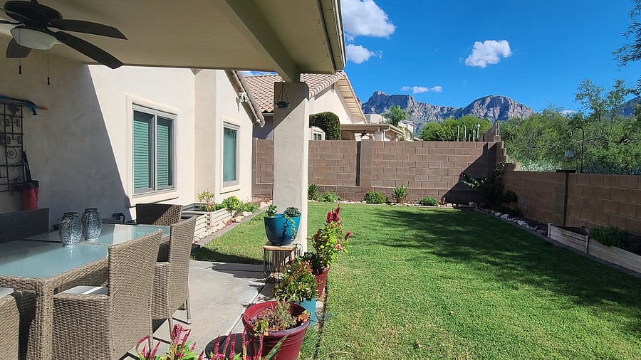 Picture yourself seated in our backyard, savoring the breathtaking view of the Catalina Mountains every day. It's a serene and picturesque setting that adds a touch of natural beauty to your daily moments.
