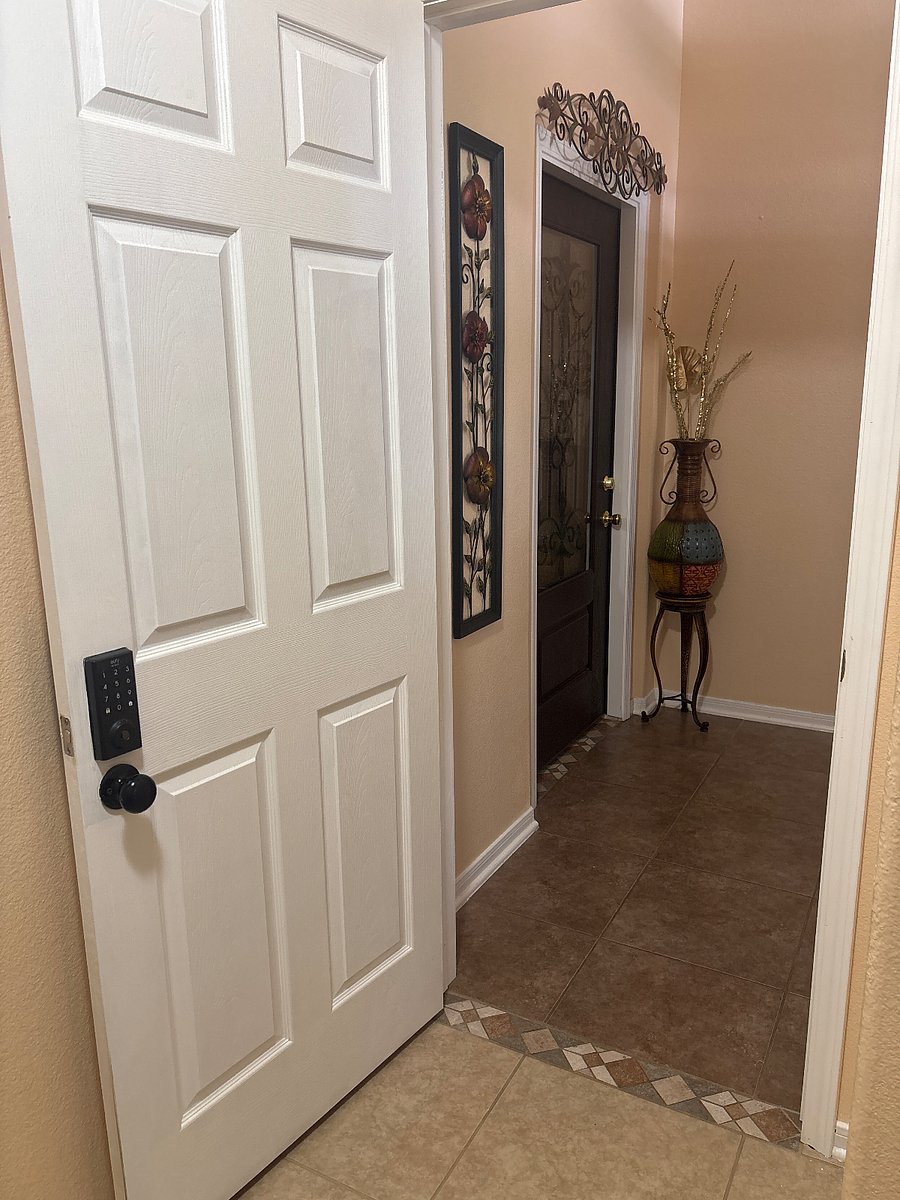 The white door is the entrance to the studio.