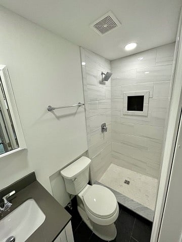 High-end tile and fixtures in shower