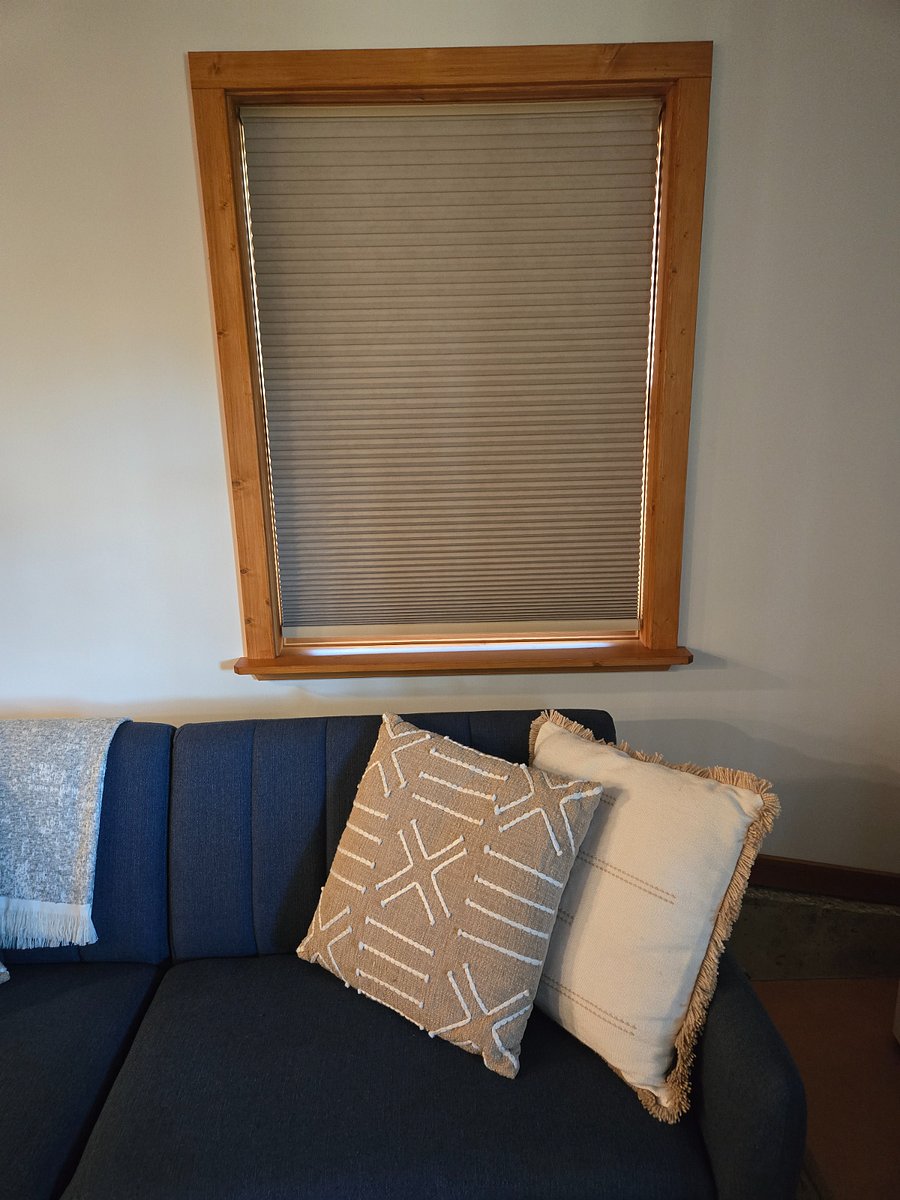 Black out blinds throughout (photo taken mid day with interior lights on) 