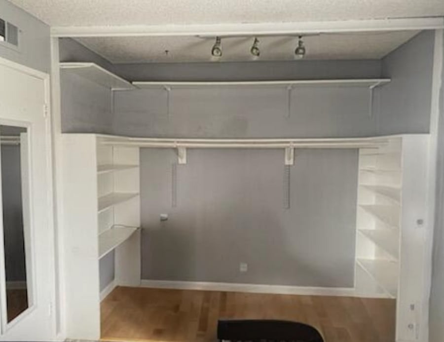 4' deep x 10' wide closet.