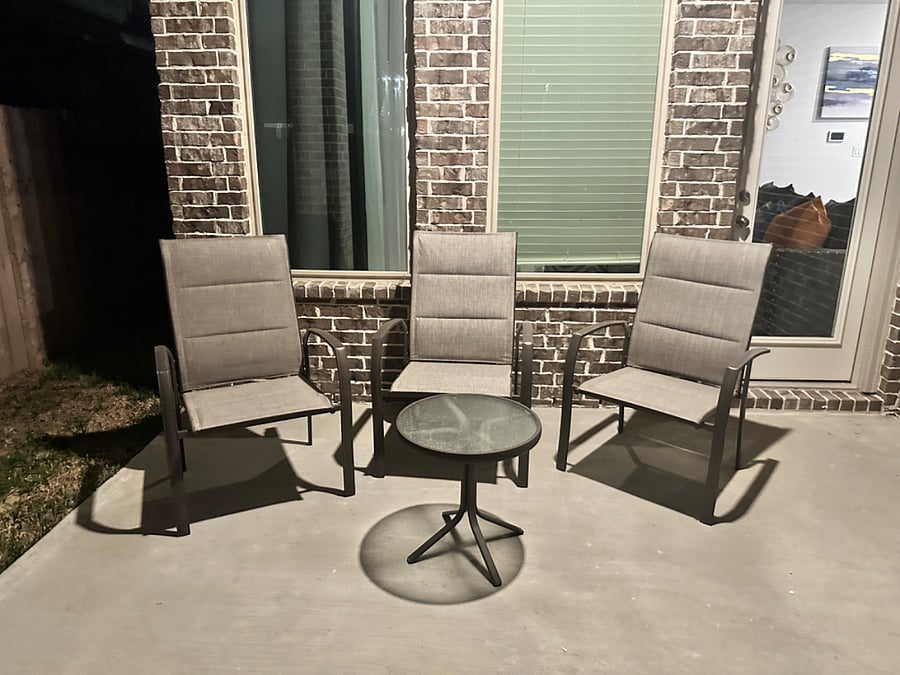 covered patio seating spacious