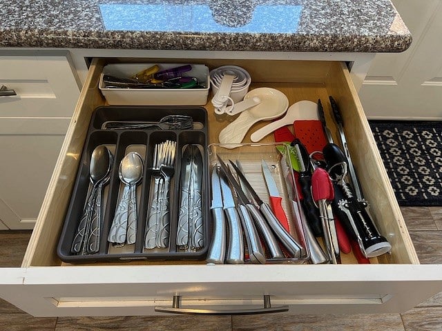 Silverware drawer fully stocked