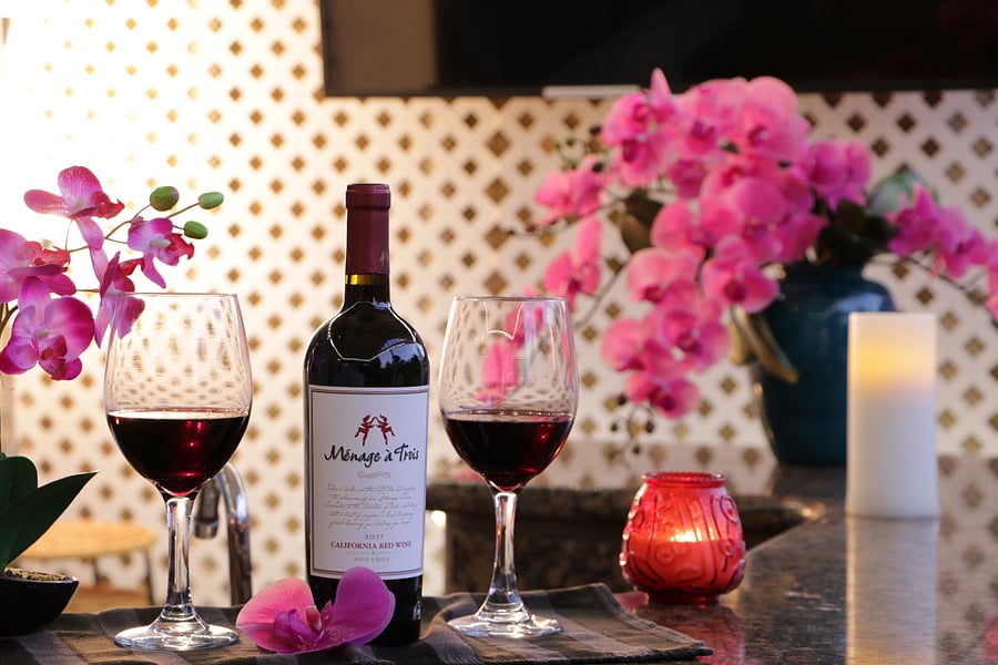 Enjoy your wine at the bar.