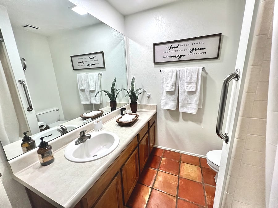 Downstairs bathroom adjacent to guest bedroom