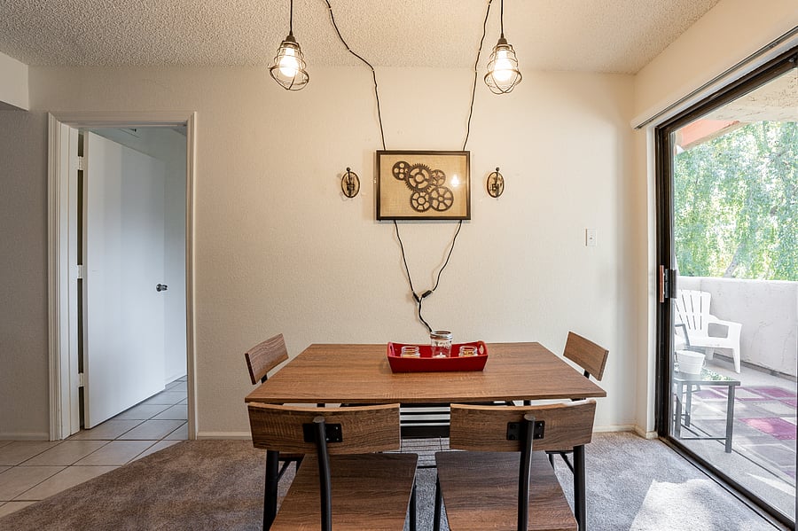 Dining room with access to private balcony
