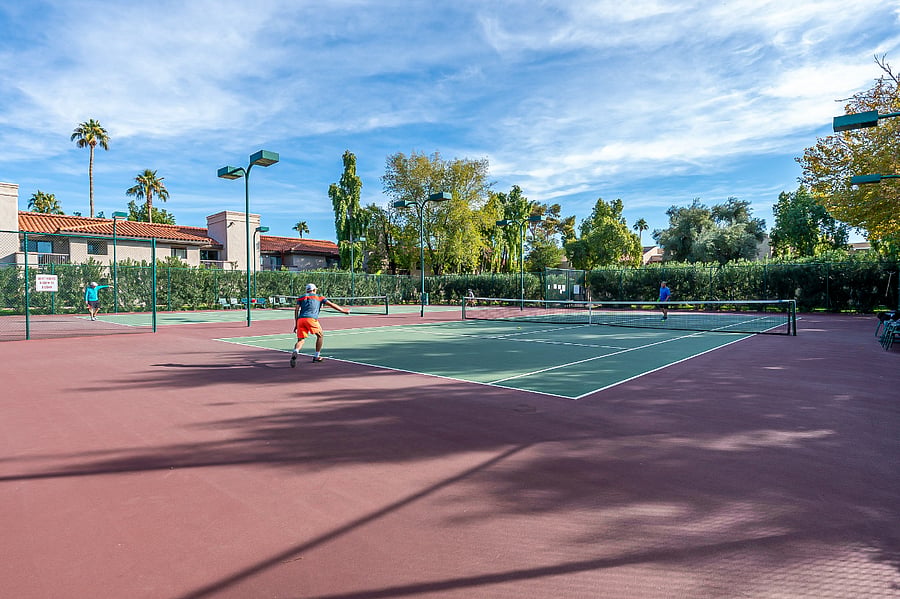 Enjoy convenient access to nearby community tennis courts.