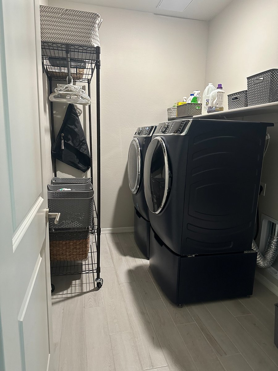 Shared laundry upstairs. 