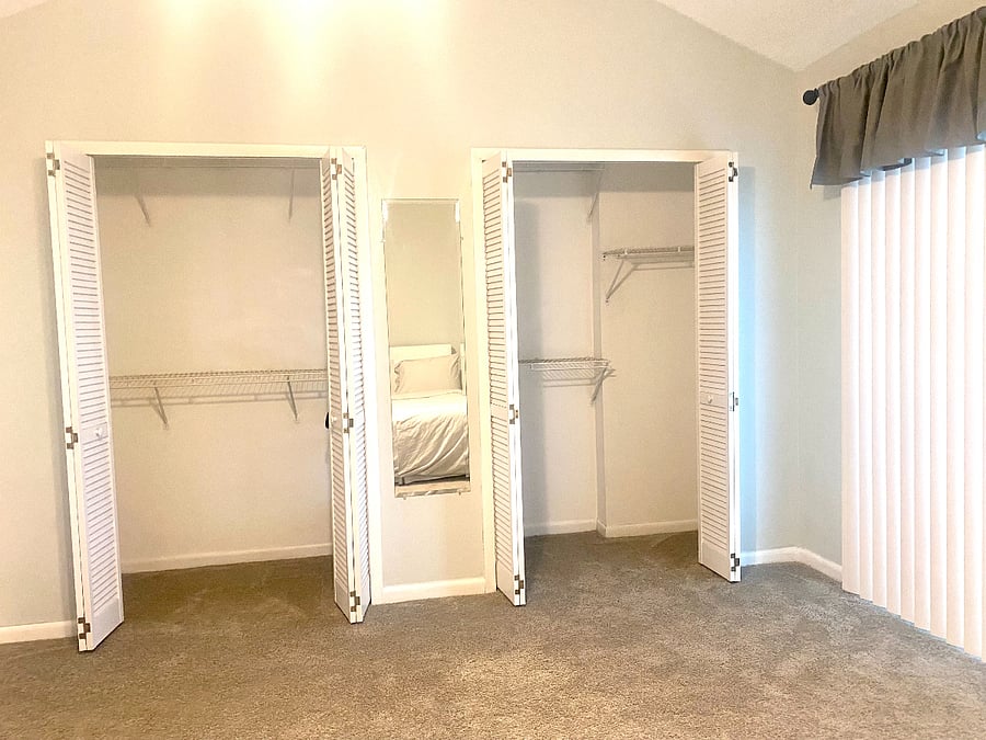 Large Double Closets in Master