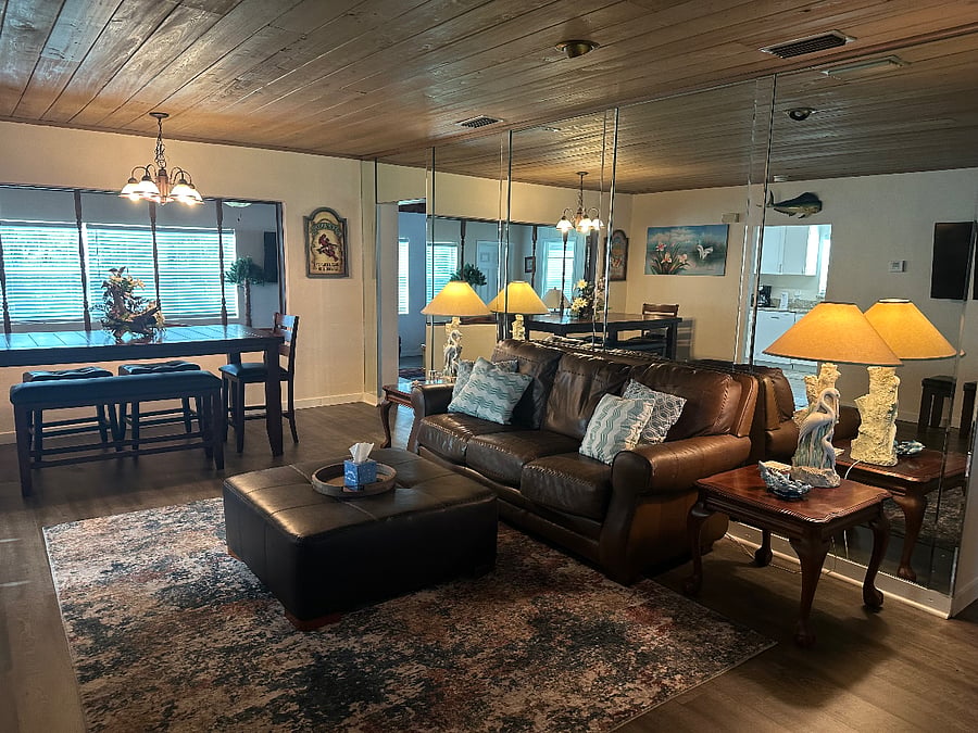Living room and dining room