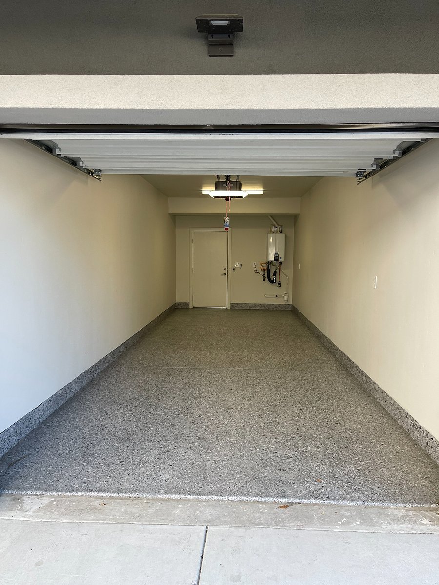 One car garage with automatic door