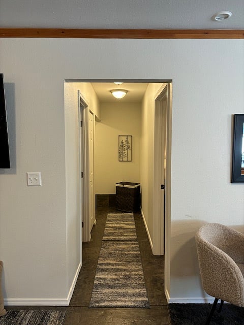 Hallway to bathroom, bedroom #1 and laundry.